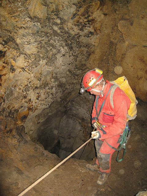 img_2682.jpg - Rick Wagnor getting ready to go down the second 70 foot drop